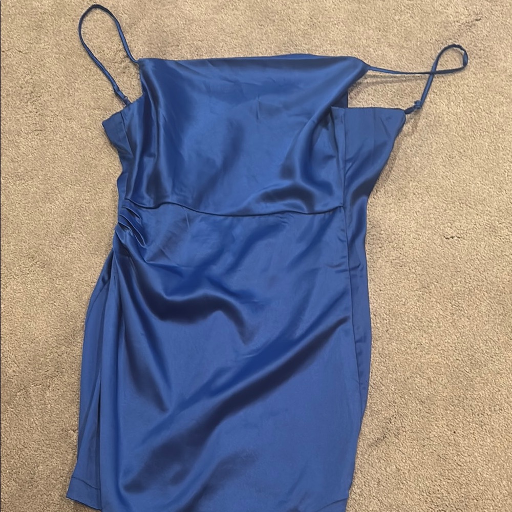 Elegant Blue Satin Dress